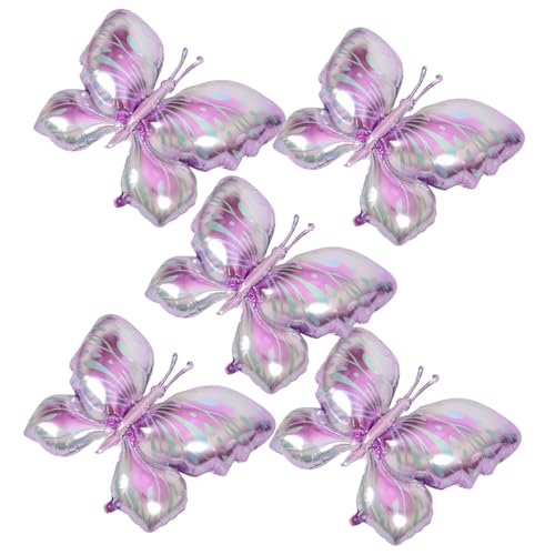 ULTECHNOVO 5Stücke Schmetterlings Folienballons für Kindergeburtstag Farbige Luftballons für Party Dekoration für Fotoshootings und Festliche Anlässe von ULTECHNOVO