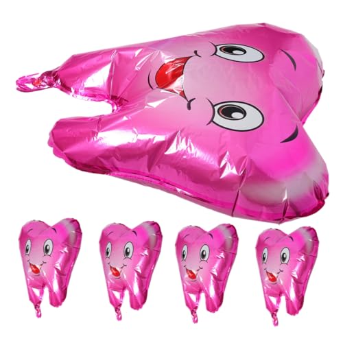 ULTECHNOVO 5Stücke Zahnballons Einzigartige Zahnförmige Luftballons für Babyparty Dekoration Süße Cartoon Zahnballons für Shower Farbenfrohe Party Accessoires von ULTECHNOVO