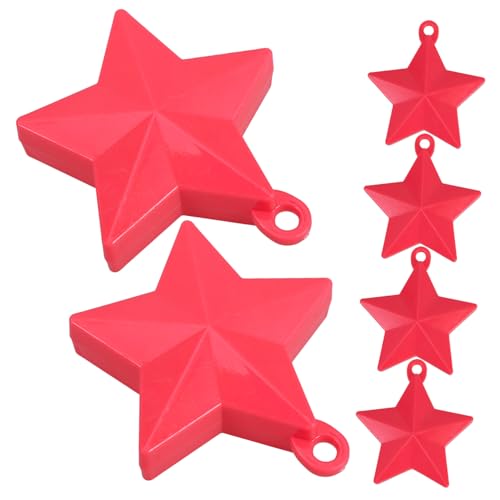 ULTECHNOVO 6 Stück Ballonanhänger Sternballons Ballongewicht Dekorationen Gewichte Geformt Binden Ballongewölbezubehör Spitz Luftballons Zementblock Rosig von ULTECHNOVO