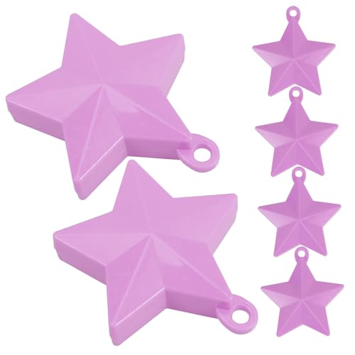 ULTECHNOVO 6 Stück Ballonanhänger spitz Stern Dekorationen Gewichte für Luftballons Ballongewichte Gewichte für hawaiianisches Ballongewicht Zementblock Lavender von ULTECHNOVO