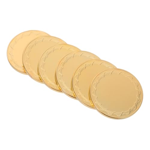 ULTECHNOVO 6 Stück Blankendruck Gedenkmünzen Blankomünze zum Gravieren Gravur Münze Metallgravur, Blankoprägung leere Metallmünzen Sammlung Lieferungen Blankomünzen gravieren Abs Golden von ULTECHNOVO