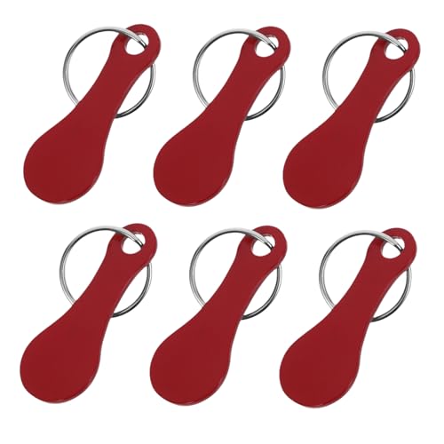 ULTECHNOVO 6 Stück Edelstahl Schlüsselanhänger Einkaufswagen Token Schlüsselring Münzhalter Schlüsselanhänger Einkaufswagen Token Schlüsselring Viertelhalter Schlüsselanhänger Viertel von ULTECHNOVO