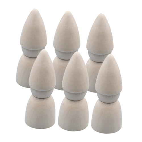 ULTECHNOVO 6 Stück Holz Peg Dolls Unvollendete DIY Figuren für Kreative Bastelprojekte Geeignet für Kinderkunst und Dekorationen von ULTECHNOVO