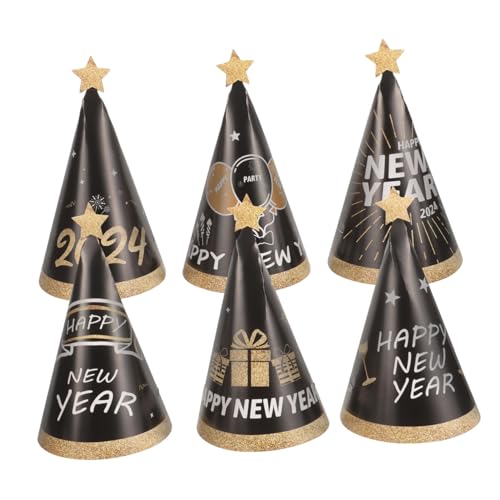 ULTECHNOVO 6 Stück Neujahrs Partyhüte aus Papier Frohes Neues Jahr Dekoration Bequeme Kopfbedeckung für Feiern Fotorequisiten und Partygeschenke ULTECHNOVO 6 Stück Neujahrs Partyhüte aus Papier Frohes Neues Jahr Dekoration Bequeme Kopfbedeckung für Feiern Fotorequisiten und Partygeschenke von ULTECHNOVO