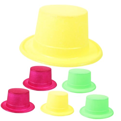 ULTECHNOVO 6 Stück Partyhüte Aus Papier Zauberhut Party-fedora-hut Trilby-hut-kostüm Fedora-kostümhut Papierkappe Hüte Anziehen Zauberer Mütze Kostüm Hüte Papier Tophat von ULTECHNOVO