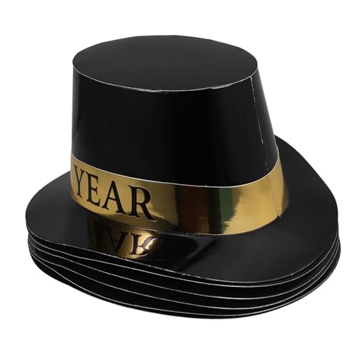 ULTECHNOVO 6 Stück Schwarzgoldener Hut Frohes Neues Jahr Partyhüte Frohes Neues Jahr Kegelhüte Neujahrspartyhüte Für Erwachsene Partyhüte Neujahr Frohes Neues Jahr Hüte Silvesterhüte Papier von ULTECHNOVO