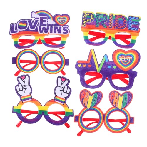 ULTECHNOVO 6 Stück Stolze Regenbogenbrille Karnevalskostüm Zubehör Für Festivalpartys Liebe Herzbrille Party-anzieh-requisiten Zubehör Für Partykostüme Geburtstagsfoto Requisiten Vlies ULTECHNOVO 6 Stück Stolze Regenbogenbrille Karnevalskostüm Zubehör Für Festivalpartys Liebe Herzbrille Party-anzieh-requisiten Zubehör Für Partykostüme Geburtstagsfoto Requisiten Vlies von ULTECHNOVO
