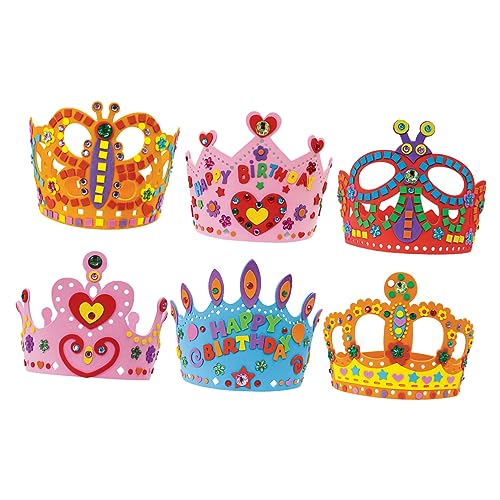 ULTECHNOVO 6 Stück Teiliges DIY Bastelset für Mädchen Bunte Eva Geburtstagskrone mit Strassstickern Sichere Kinderhandwerk Partyhüte für Karneval Rollenspiel und Geschenkideen ULTECHNOVO 6 Stück Teiliges DIY Bastelset für Mädchen Bunte Eva Geburtstagskrone mit Strassstickern Sichere Kinderhandwerk Partyhüte für Karneval Rollenspiel und Geschenkideen von ULTECHNOVO