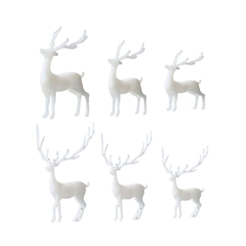 ULTECHNOVO 6 Stück Teiliges Epoxidharz Elk Ornament Zufälliger Stil für Mikrolandschaften DIY Füllmaterial für Kreative Dekorationen Lebensechte Miniaturfiguren Weiß von ULTECHNOVO