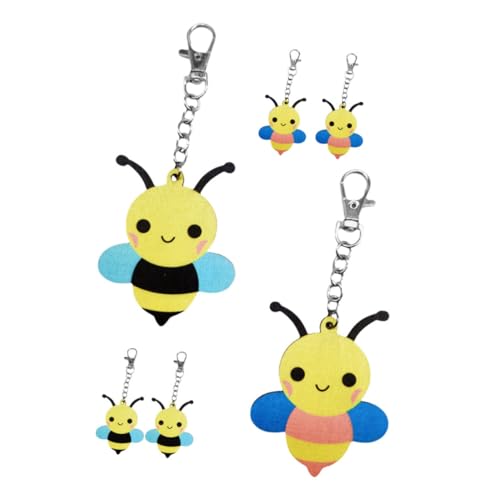 ULTECHNOVO 6 Stück Teiliges Holz Biene Schlüsselanhänger Süßer Cartoon Bienen Anhänger Leichte Taschen Deko als Partygeschenk und Schlüsselanhänger für Rucksack und Alltag ULTECHNOVO 6 Stück Teiliges Holz Biene Schlüsselanhänger Süßer Cartoon Bienen Anhänger Leichte Taschen Deko als Partygeschenk und Schlüsselanhänger für Rucksack und Alltag von ULTECHNOVO