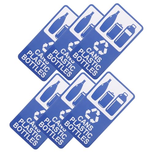 ULTECHNOVO 6 Stück Teiliges Recycling-aufkleber Mülltonnen Selbstklebende Wasserfeste Etiketten Klare Beschriftung für Flaschen und Dosen für Büro Schule und Gemeinschaftsräume von ULTECHNOVO