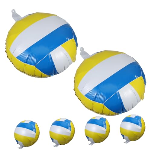 ULTECHNOVO 6 Stück Volleyball-ballon Volleyball-geburtstagsdekorationen Sportballons Sportballballons Volleyball-partydekorationen Volleyball-partygeschenke Aluminiumfolie von ULTECHNOVO