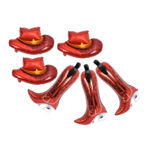 ULTECHNOVO 6 Stück Western Cowboyhut Ballon Cowboy-luftballons Cowboy-folienballons Cowgirl-party-dekorationen Folienballon Im Western-stil Western-cowboy-ballons Aluminiumfolie Braun von ULTECHNOVO