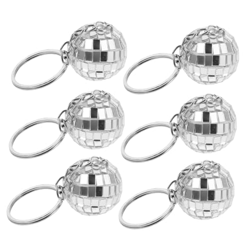 ULTECHNOVO 6Stücke Discokugel Schlüsselanhänger Mini Disco Kugeln Glänzendes Ornament für Taschen Rucksäcke und Schlüssel Party von ULTECHNOVO