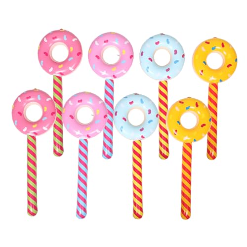 ULTECHNOVO 8 Stück Candyland-Partygeschenke Krapfen aufblasbare Donuts Creme Luft Süßigkeitendekoration Süßigkeiten aufblasbare Dekorationen Riesige Lutscher-Requisite Lutscher-Ballon PVC von ULTECHNOVO