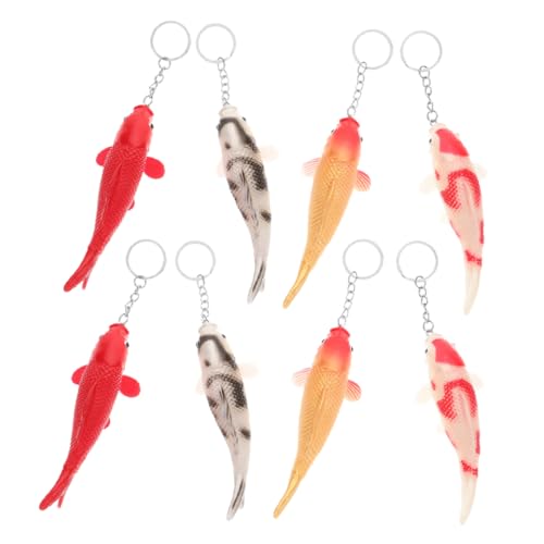ULTECHNOVO 8 Stück Schlüsselanhänger Süßer Schlüsselanhänger Mini Taschenanhänger Angelhaken Kawaii Schlüsselanhänger Ornament Koi Fisch Hängendes Für Tasche Lebensechter von ULTECHNOVO