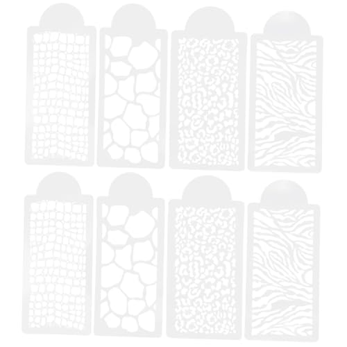 ULTECHNOVO 8 Stück Teiliges Set DIY Torten Dekorationstools Leopard Muster Druckvorlagen für Kreative Kuchenverzierung Wiederverwendbare Schablonen für Präzise Tortendeko von ULTECHNOVO