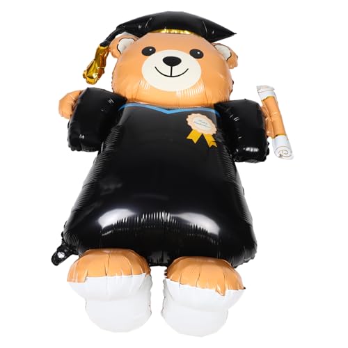 ULTECHNOVO Abschlussbärballon Dekorationsset Für Den Abschluss Ballons Für Senioren Hochzeitsbärenballons Dekoration Der Abschlusskappe College-abschlussdekorationen Black Aluminiumfolie von ULTECHNOVO