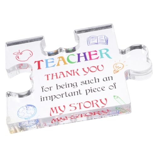 ULTECHNOVO Acryl Puzzle Dekoration für Lehrer Transparentes Tischschild als Dankeschön und Abschlussgeschenk Elegante Schreibtischdeko für ULTECHNOVO Acryl Puzzle Dekoration für Lehrer Transparentes Tischschild als Dankeschön und Abschlussgeschenk Elegante Schreibtischdeko für von ULTECHNOVO