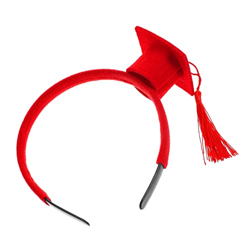 ULTECHNOVO Arzt Hut Stirnband Dekorationen Mini Kappe Quaste Erwachsene Gradverzierung Graduierungselemente Haarband Haarverzierung Haarreifen Haarversorgung Plüschstoffe rot von ULTECHNOVO