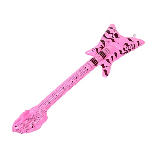 ULTECHNOVO Aufblasbare Rock Musik Instrumente Tanzparty -Dekorationen Aufblasbares Partygeschenke Für Gitarren Gitarrenpartydekoration Geburtstagskabine Requisiten Rosa PVC von ULTECHNOVO