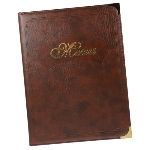 ULTECHNOVO Bestellungen für Essenskarte Restaurantbedarf einfache Essenspreismappe Abdeckungen für Restaurantmenüs Ordner Menü-Holding-Buch Menühalter Buch Leder Coffee von ULTECHNOVO