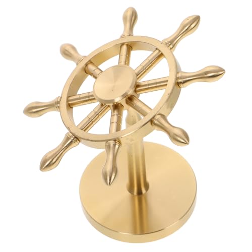 ULTECHNOVO Brass Rudder Ornament Für Nautische Dekoration Mediterranes Tischdekor Für Büro Und Zuhause Handgefertigtes Messing Mit Ständer Accessoire Für Schreibtisch Und Auto von ULTECHNOVO