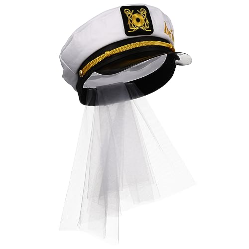 ULTECHNOVO Braut Marinehut mit Schleier Hochzeits Haaraccessoire für Braut und Junggesellinnenabschied Bestickter Stil für Hochzeitsparty und Strandfeiern ULTECHNOVO Braut Marinehut mit Schleier Hochzeits Haaraccessoire für Braut und Junggesellinnenabschied Bestickter Stil für Hochzeitsparty und Strandfeiern von ULTECHNOVO