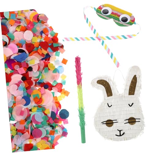 ULTECHNOVO Buntes Teiliges Hasen Piñata mit Farbigen Pinata Sticks und Augenmaske für Kindergeburtstag und Fest für Partys Feste und Klassische Piñata Spiele mit Süßem Überraschungseffekt ULTECHNOVO Buntes Teiliges Hasen Piñata mit Farbigen Pinata Sticks und Augenmaske für Kindergeburtstag und Fest für Partys Feste und Klassische Piñata Spiele mit Süßem Überraschungseffekt von ULTECHNOVO