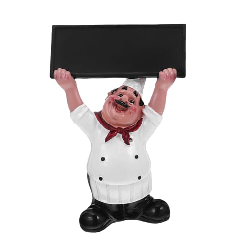 ULTECHNOVO Chef Resin Handfigur mit Leerem Message Board Kleine Wiederverwendbare Tafeldeko für Bäckerei Restaurant Bar und Küchentheke Langlebiges Harz Kundenfreundliches Willkommensschild ULTECHNOVO Chef Resin Handfigur mit Leerem Message Board Kleine Wiederverwendbare Tafeldeko für Bäckerei Restaurant Bar und Küchentheke Langlebiges Harz Kundenfreundliches Willkommensschild von ULTECHNOVO