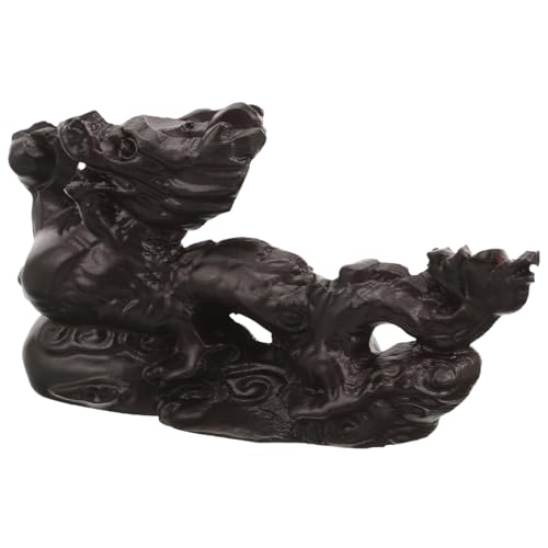ULTECHNOVO Deko Drache Holzfigur Chinesische Drachenstatue Handgeschnitzt für Wohnzimmer Tisch Büro Feng Shui Deko Langlebig Gestaltet Geschenkidee von ULTECHNOVO