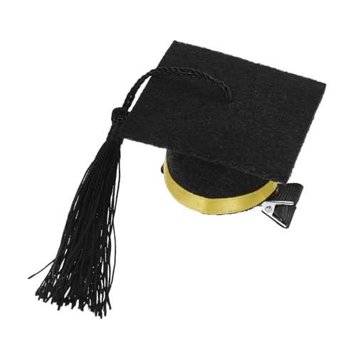 ULTECHNOVO Doktorhut Haarnadel Blau Abschlussdekorationen Party Graduierungskappen-haarspangen Rosa Quaste Hüte Und Absolvent Student Kopfbedeckung Hut Für Abschlussmütze Gold Mini Gelb Eisen von ULTECHNOVO