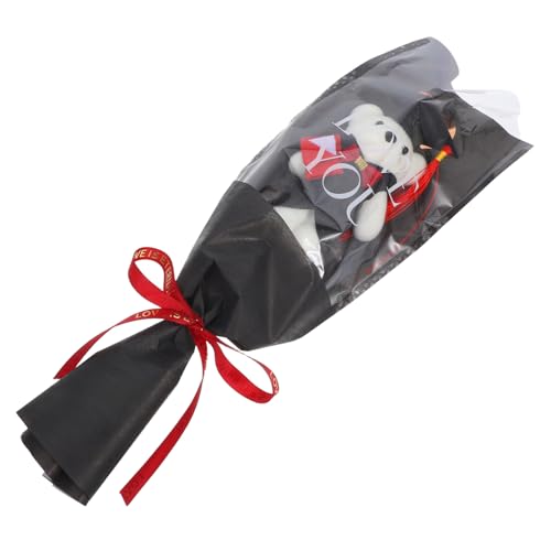 ULTECHNOVO Dr. Bear Abschlussstrauß abschlussgeschenk abschluss Plüsch Tier Plüsch süßes Abschlussbouquet Abschlussfeier Dekorationen Schaum Black von ULTECHNOVO