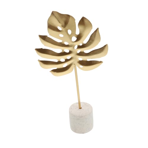 ULTECHNOVO Eisenkunst Deko mit Holzgrundlage Stilvolles Desktop Ornament Großes Monstera für Kreative Raumgestaltung und Fotografie für Kunstliebhaber von ULTECHNOVO
