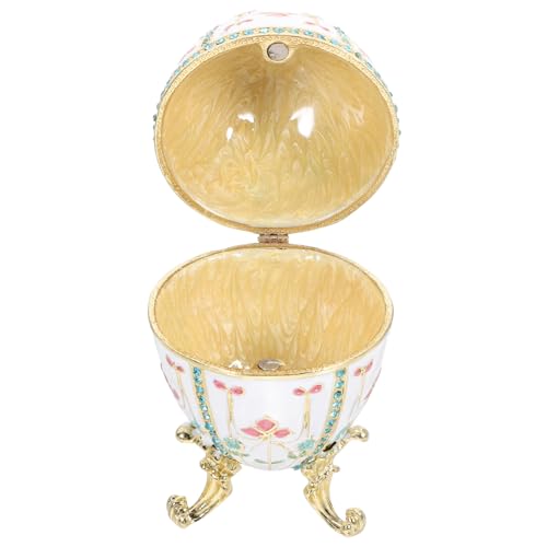 ULTECHNOVO Emaillierte Schmuckschatulle im Eierdesign Vintage Schmuckbox für Ringe und Kleine Accessoires Einzigartiges Home Decor für Sammler Deko Element von ULTECHNOVO