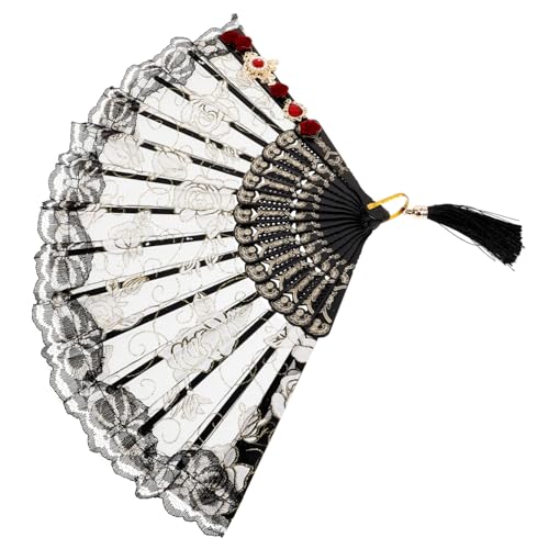 ULTECHNOVO Faltfächer Handfächer Vintage mit Quaste Kreatives Fotorequisit für Tanz Sommerreisen und Besondere Anlässe Handheld Fächer Elegantem Design für Damen Perfektes für Freundinnen und ULTECHNOVO Faltfächer Handfächer Vintage mit Quaste Kreatives Fotorequisit für Tanz Sommerreisen und Besondere Anlässe Handheld Fächer Elegantem Design für Damen Perfektes für Freundinnen und von ULTECHNOVO