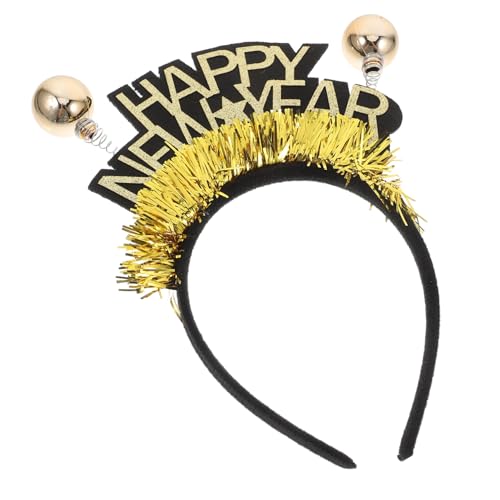 ULTECHNOVO Frohes Neues Jahr Stirnband Glitzerndes Haarschmuck für Partys Verstellbar für Gruppenveranstaltungen Partygeschenk für Erwachsene von ULTECHNOVO