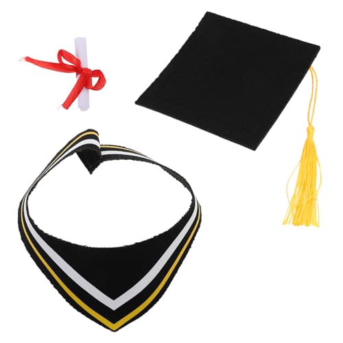 ULTECHNOVO Gelb Graduierung Stofftier Graduierung Cap Plüsch Stoff Hat Puppe Kleidung Papier von ULTECHNOVO