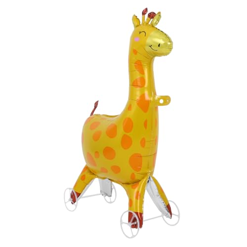 ULTECHNOVO Giraffenballon Tierische Folienballons Geburtstag Luftballons Tiere in Die Luft Jagen Ballon-tier- Tierische Partyballons Tierpartydekorationen Yellow Aluminiumfolie von ULTECHNOVO