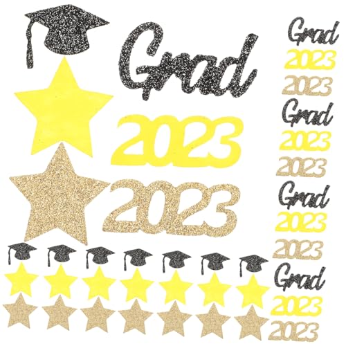 ULTECHNOVO Graduation Party Tischdeko Konfetti aus Premium Vliesstoff Abschlussfeier Streudeko für Esstisch Langlebige Formstabile und Bunte Partydekoration für Geschenke und Fotorequisiten von ULTECHNOVO