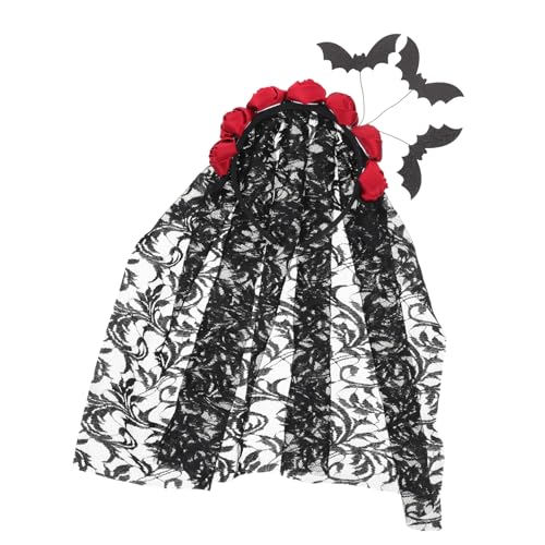 ULTECHNOVO Halloween Fledermaus Haarreif Damen Schwarzer Netzstoff Kopfschmuck für Mottoparty Karneval Day Of The Dead Kostüm Zubehör ULTECHNOVO Halloween Fledermaus Haarreif Damen Schwarzer Netzstoff Kopfschmuck für Mottoparty Karneval Day Of The Dead Kostüm Zubehör von ULTECHNOVO