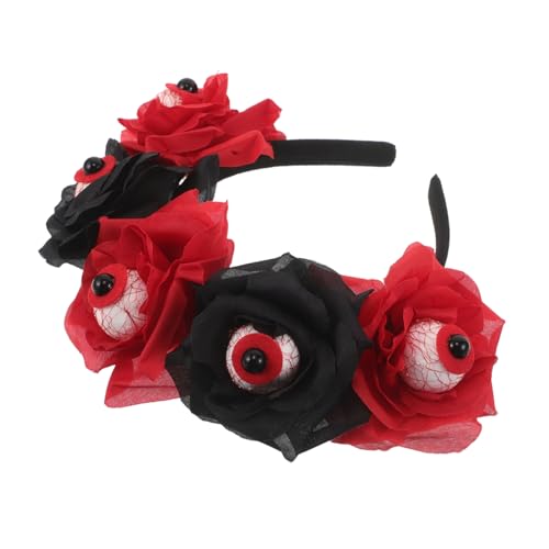 ULTECHNOVO Halloween Haarreif mit Blutroten Adern und Künstlichen Rosen Leichter Wiederverwendbarer Kopfschmuck für Gruselige Kostüme und Partydekorationen bei Halloween und Geisterhaus von ULTECHNOVO