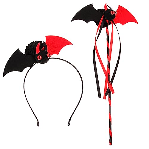 ULTECHNOVO Halloween Haarreif und Fledermaus Zauberstab Set Teiliges Cosplay Zubehör für Mottopartys und Kostüme ULTECHNOVO Halloween Haarreif und Fledermaus Zauberstab Set Teiliges Cosplay Zubehör für Mottopartys und Kostüme von ULTECHNOVO