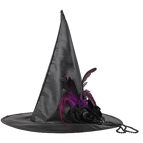 ULTECHNOVO Halloween Hexenhut Vintage Stil Verstellbarer Wizard Hat für Erwachsene und Oxford Cosplay Partyhut für Maskerade Karneval und Rollenspiele ULTECHNOVO Halloween Hexenhut Vintage Stil Verstellbarer Wizard Hat für Erwachsene und Oxford Cosplay Partyhut für Maskerade Karneval und Rollenspiele von ULTECHNOVO