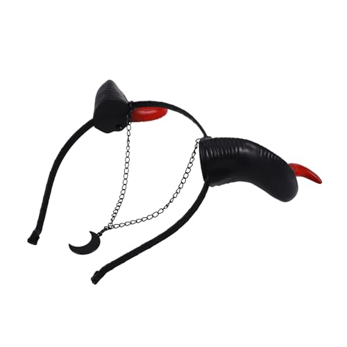 ULTECHNOVO Halloween Stirnband mit Teufelshörnern und Mond Design Komfortabler Kopfschmuck für Party und Cosplay Passend Hautfreundlich und Foto Accessoire von ULTECHNOVO
