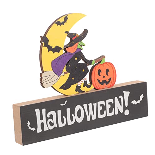 ULTECHNOVO Halloween Tischdekoration aus Holz Kürbis Tischschild für Halloween Feiern Leichte und Praktische Tischdeko mit Feinen Details für Zuhause und Partys von ULTECHNOVO