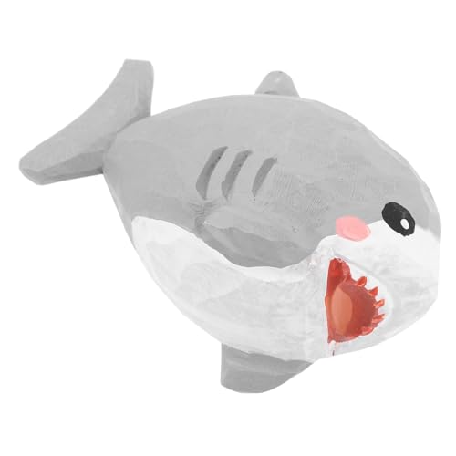 ULTECHNOVO Handgefertigte Holzfigur Eines Kleinen Haifischs Mediterraner Stil Dekoratives Meerestier Für Tischdeko Aquarium Und Wohnkultur von ULTECHNOVO