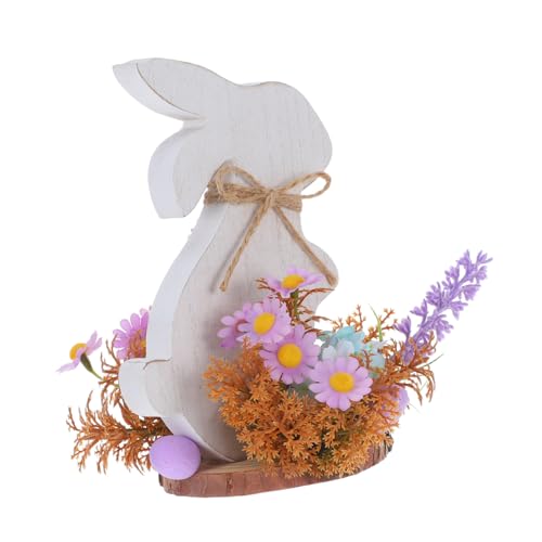 ULTECHNOVO Handgefertigte Holzfigur Niedlicher Osterhase Als Tischdekoration Für Fröhliche Frühlingsfeiern Und Ländlich Inspiriertes Wohnambiente von ULTECHNOVO