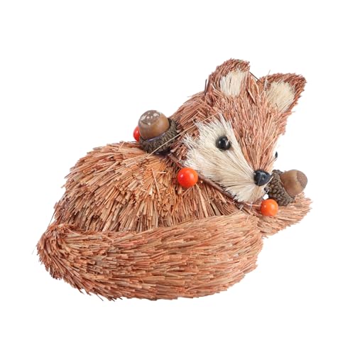 ULTECHNOVO Handgefertigtes Naturstroh Dekoratives Idyllisches Desktop Ornament Handgewebtes Braunes Fuchsgras Ökologisches Osterdeko für Innenräume und Fotoshootings von ULTECHNOVO