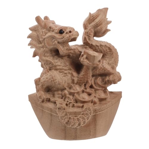 ULTECHNOVO Handgeschnitzte Drachenfigur aus Holz Einzigartige Tischdekoration für Wohlstand Traditionelles Feng Shui Ornament für Zuhause und Büro Symbolisiert ULTECHNOVO Handgeschnitzte Drachenfigur aus Holz Einzigartige Tischdekoration für Wohlstand Traditionelles Feng Shui Ornament für Zuhause und Büro Symbolisiert von ULTECHNOVO